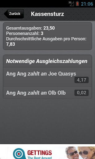 Urlaubskasse / Holiday Cash Screen 3