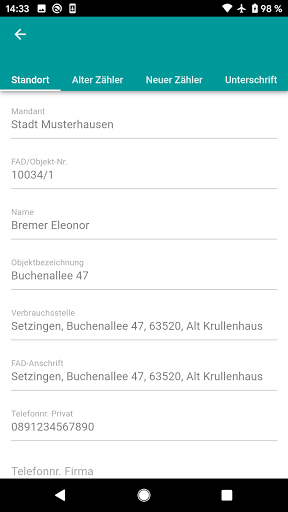 Zählerwechsel Screen 3