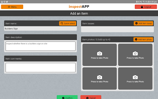 inspectAPP Screen 3