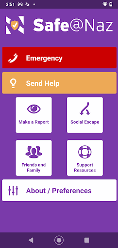 Android application Safe@Naz screenshort