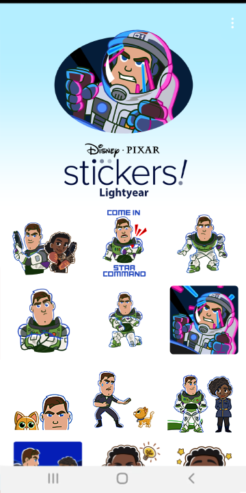 Pixar Stickers: Lightyear Screen 1