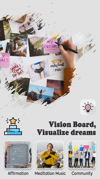 Vision Board, Visualize dreams banner