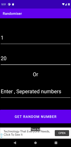 Randomiser Screen 2