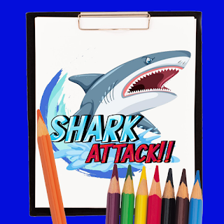 Shark Attack Coloring Book
