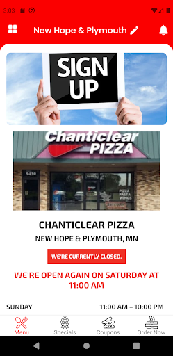 Chanticlear Pizza Screen 2