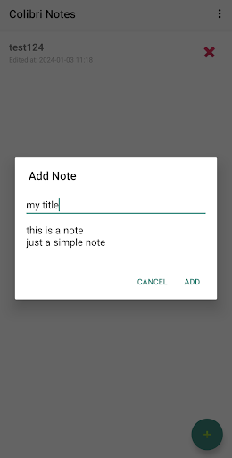 Android application Colibri Notes screenshort