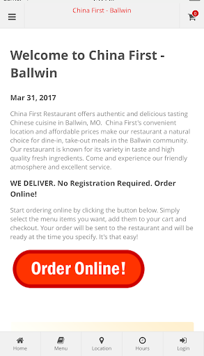 Android application China First Ballwin screenshort