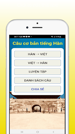 Android application Câu cơ bản tiếng Hàn screenshort