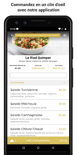 Android application Le Riad Quimper screenshort