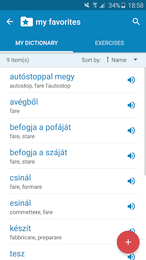Android application Hungarian-Italian Dictionary screenshort