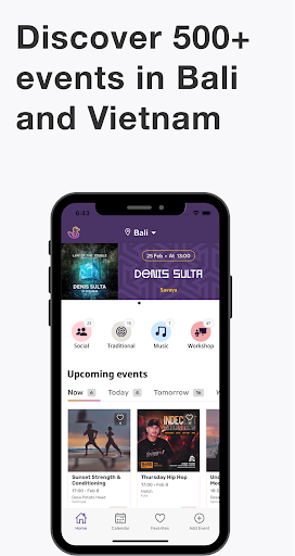 Android application Events in Bali and Vietnam screenshort
