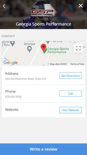 Android application Georgia Sports Performance screenshort