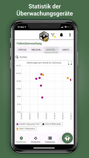 Android application REVIERWELT: Fallenüberwachung screenshort