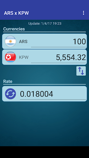 Android application Arg. Peso x North Korean Won screenshort