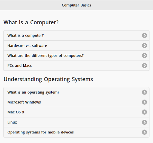 Android application Computer Basic screenshort