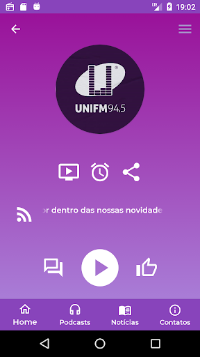 Android application Rádio UNIFM screenshort