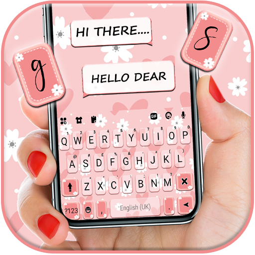 Daisy Pink SMS Keyboard Backgr logo