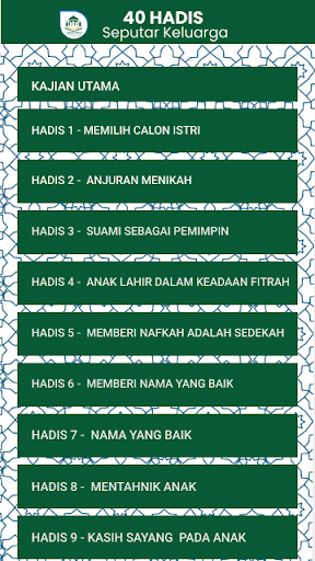 40 Hadis Membina Keluarga Screen 3