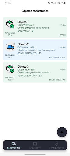 Android application Mr. Rastreios - Correios screenshort