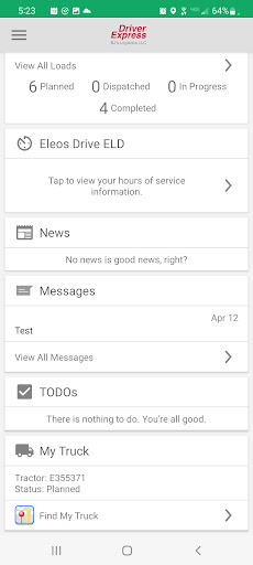 Android application Driver Express screenshort