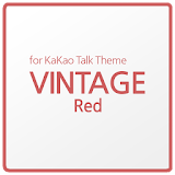 빈티지 레드 & 화이트 카카오톡 테마KaKao Talk icon
