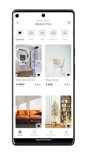 Android application InteriorDesignUI screenshort