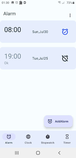 Android application Clock screenshort