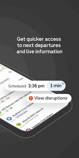 Screenshot of Public Transport Victoria app