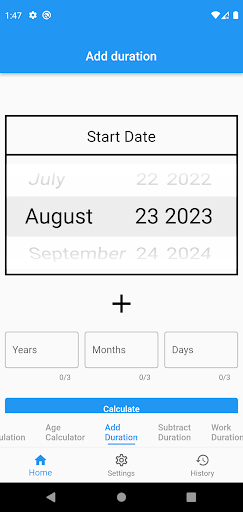 Years Months Days Calculator Screen 2