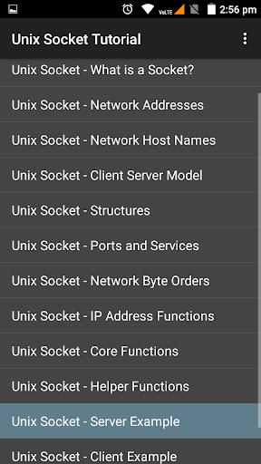 Android application Learn Unix Socket screenshort