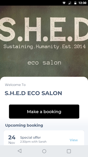 Android application S.H.E.D ECO SALON screenshort