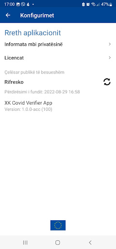 Kosovo Covid Verifier App Screen 3