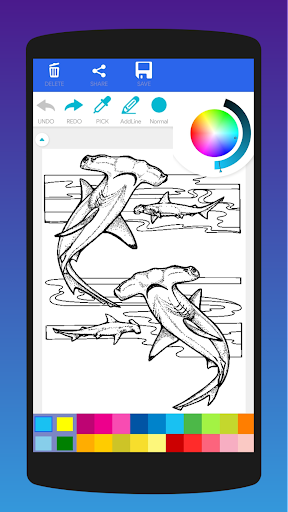 Android application Shark Attack Coloring Book screenshort