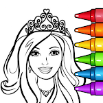 Cover Image of ดาวน์โหลด Princess Glitter Coloring Book and Girl Games 8.0 APK