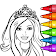 Princess Glitter Coloring Book and Girl Games icon