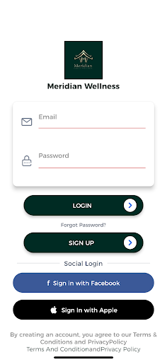 Android application Meridian Wellness screenshort