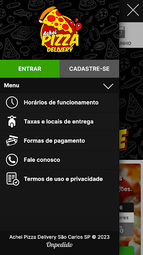 Android application Achei Pizza Delivery screenshort