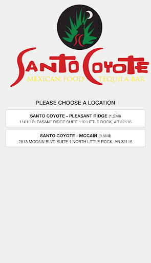 Android application Santo Coyote Ordering screenshort