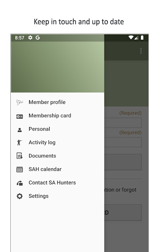 Android application SA Hunters Members screenshort
