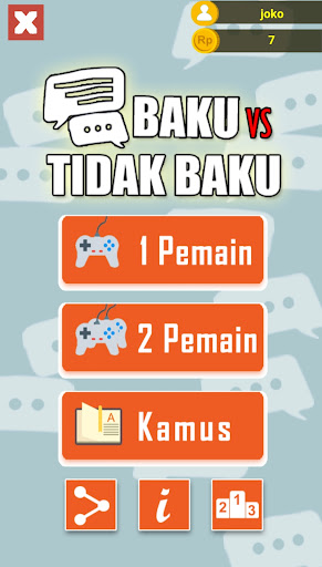 Android application Baku VS Tidak Baku screenshort