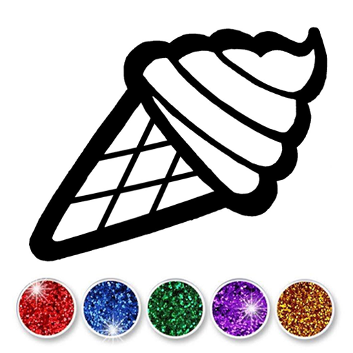Glitter ice cream coloring  Icon