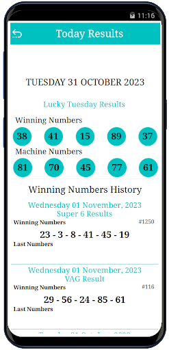 Ghana Lotto Results Screen 2