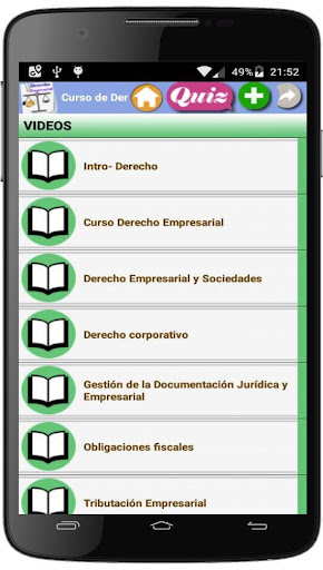 Android application Curso de Derecho Empresarial screenshort