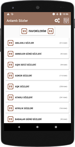 Android application Anlamlı Sözler (2024) screenshort