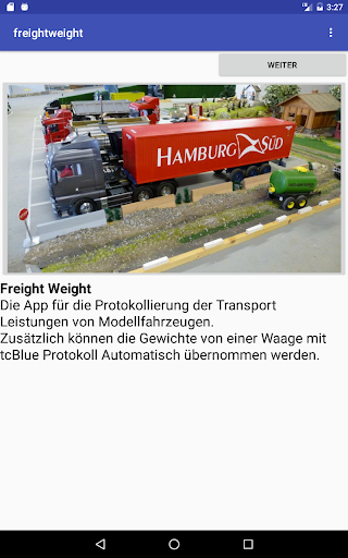 Android application Fracht Gewicht screenshort