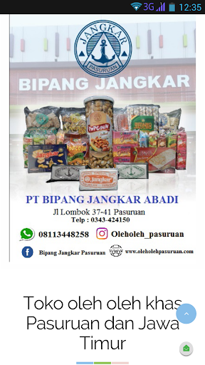 Android application Oleh Oleh Pasuruan screenshort
