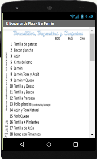Android application Carta El Boqueron de Plata screenshort