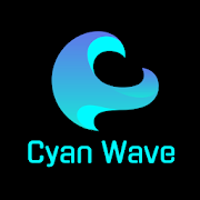 2in1 Pitch Black Cyan + Wave Dark EMUI 10 Theme