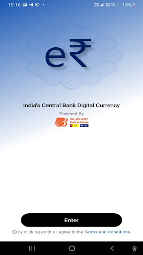 Android application bob World Digital Rupee screenshort