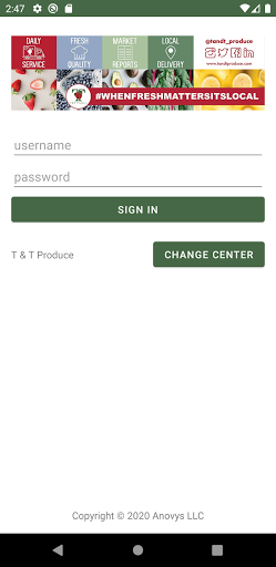 Android application T&T Produce screenshort